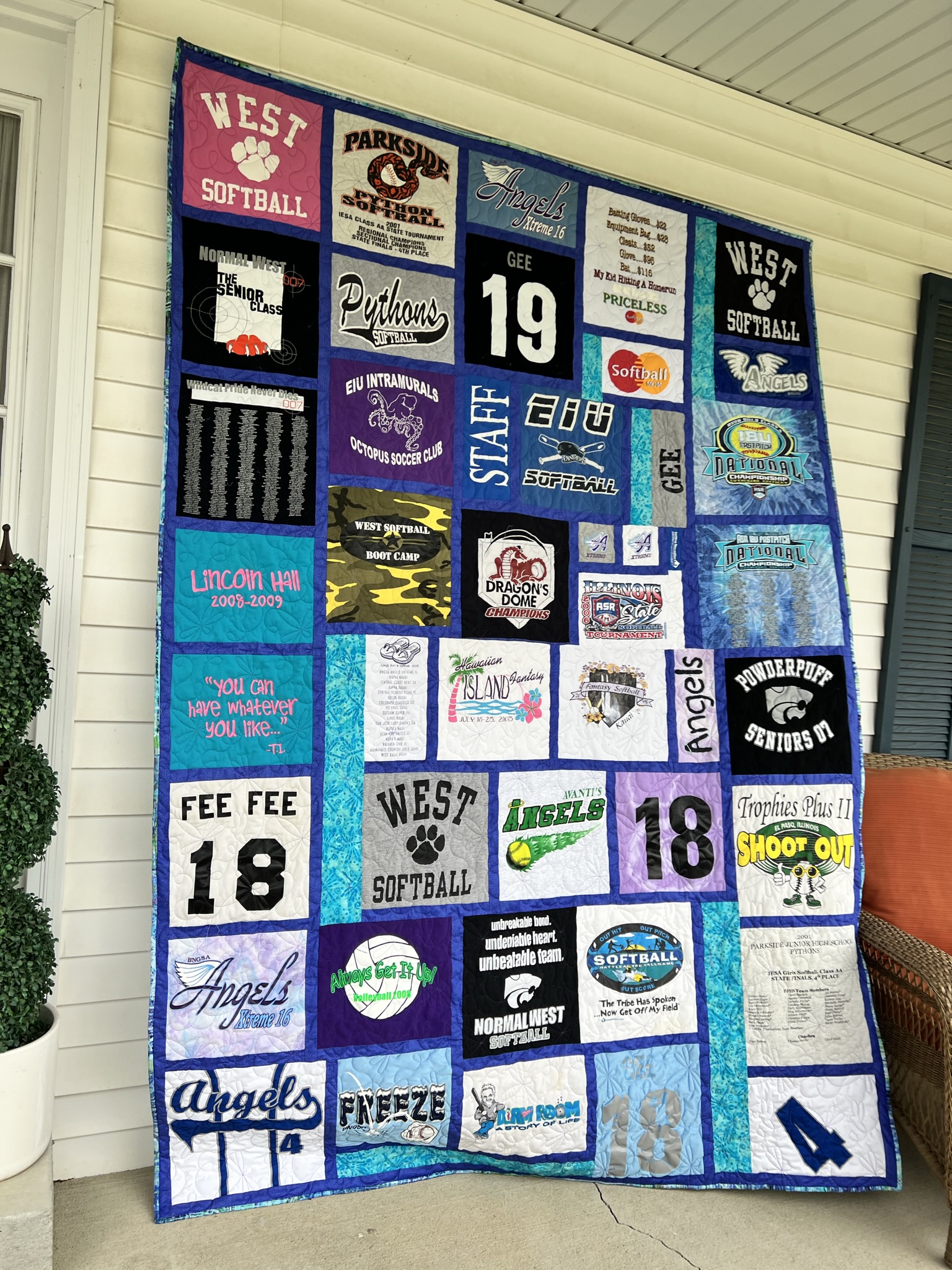 Collage Style Quilt With Sashing