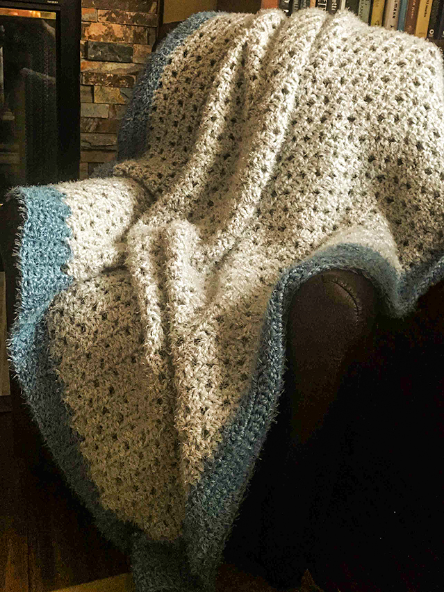 Blue and Gray Afghan Soft