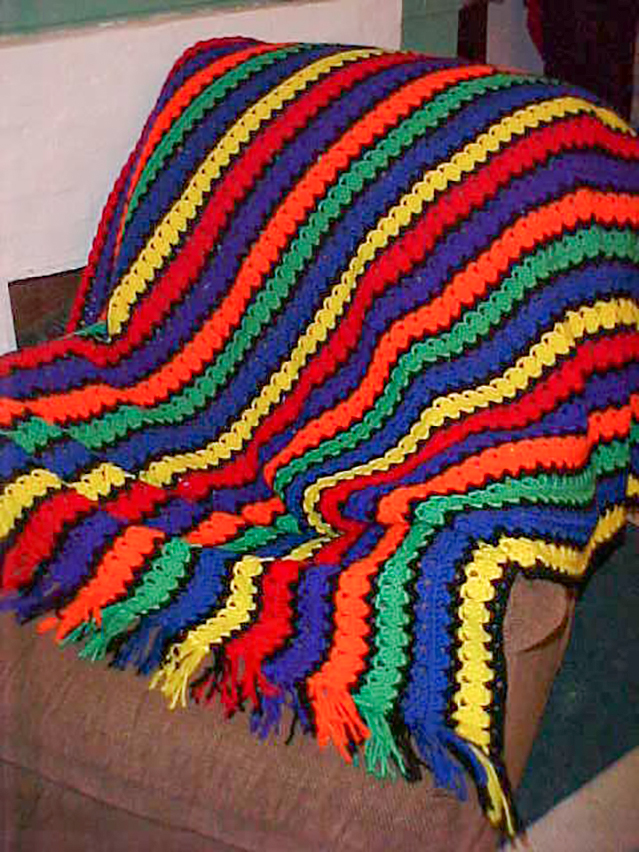 Primary Colors in Stripes Afghan